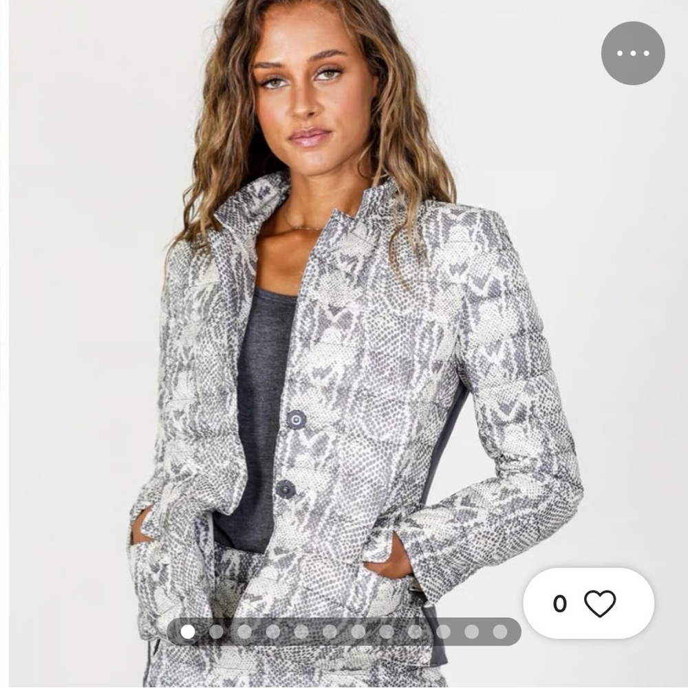 ANORAK Duck Down Snake Print Puffer Blazer